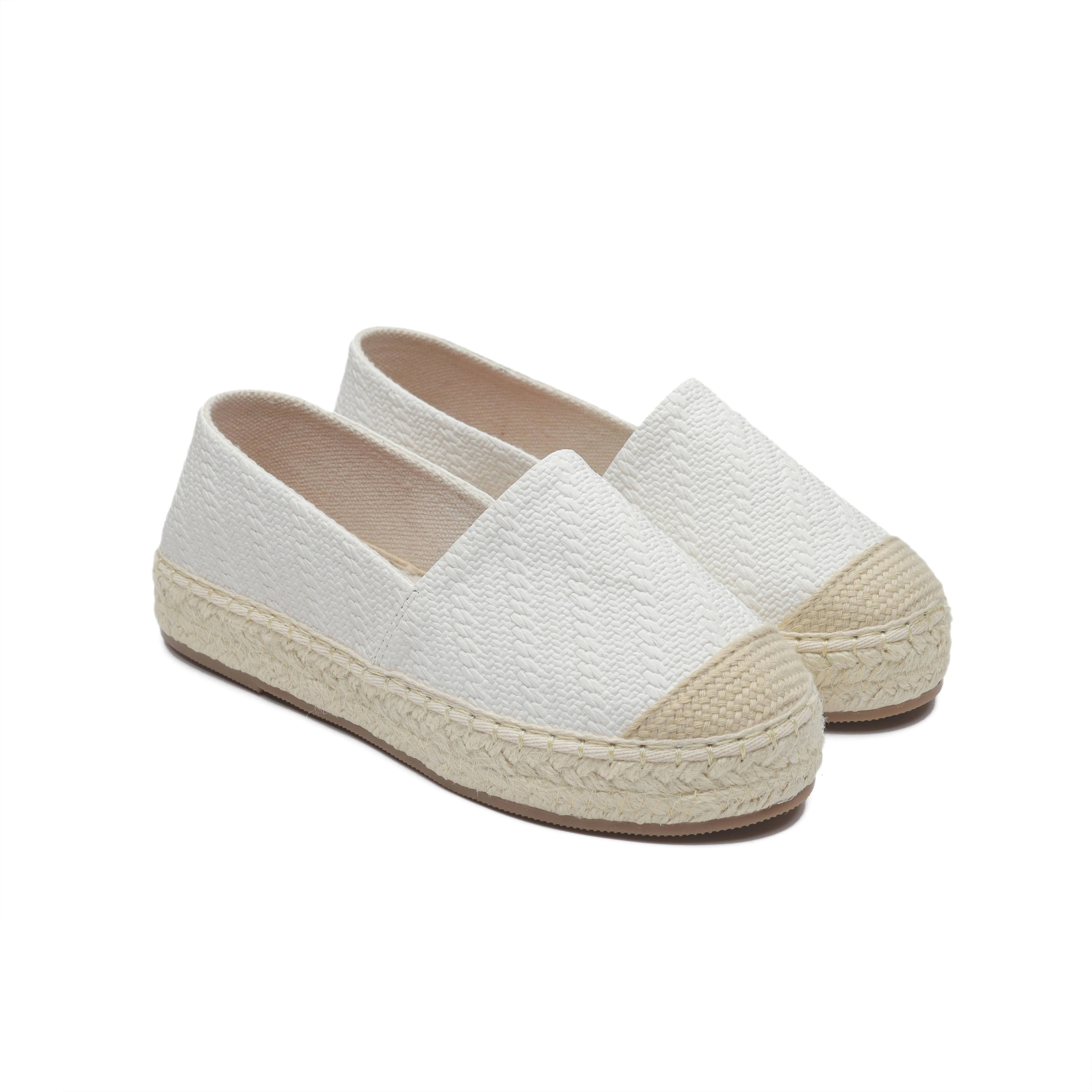 Fabric Patter Espadrilles - White