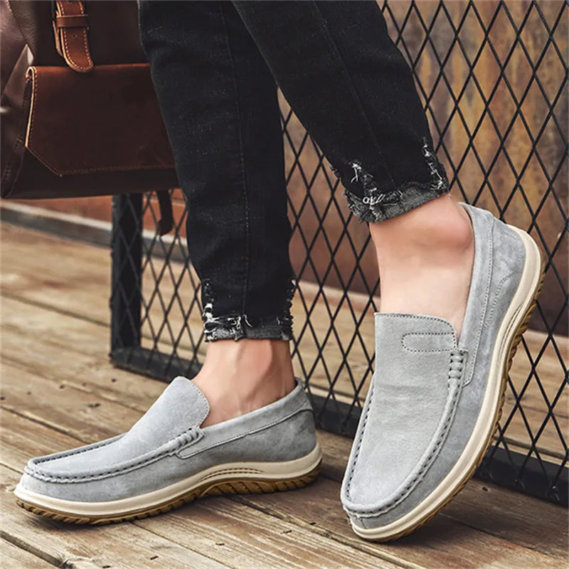 Fashion Cozy Velour Leather Slip On Shoes for Men