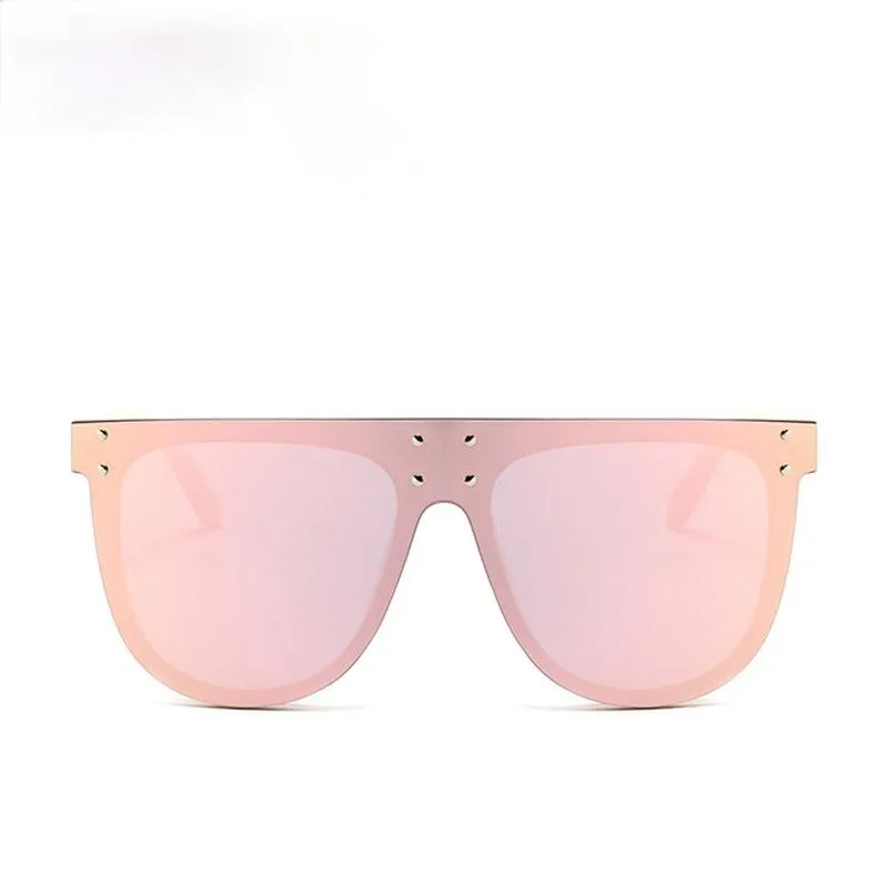 Fashion Unique Rivet Square Sunglasses Women Designer Flat Top Oversized Pink Sun Glasses