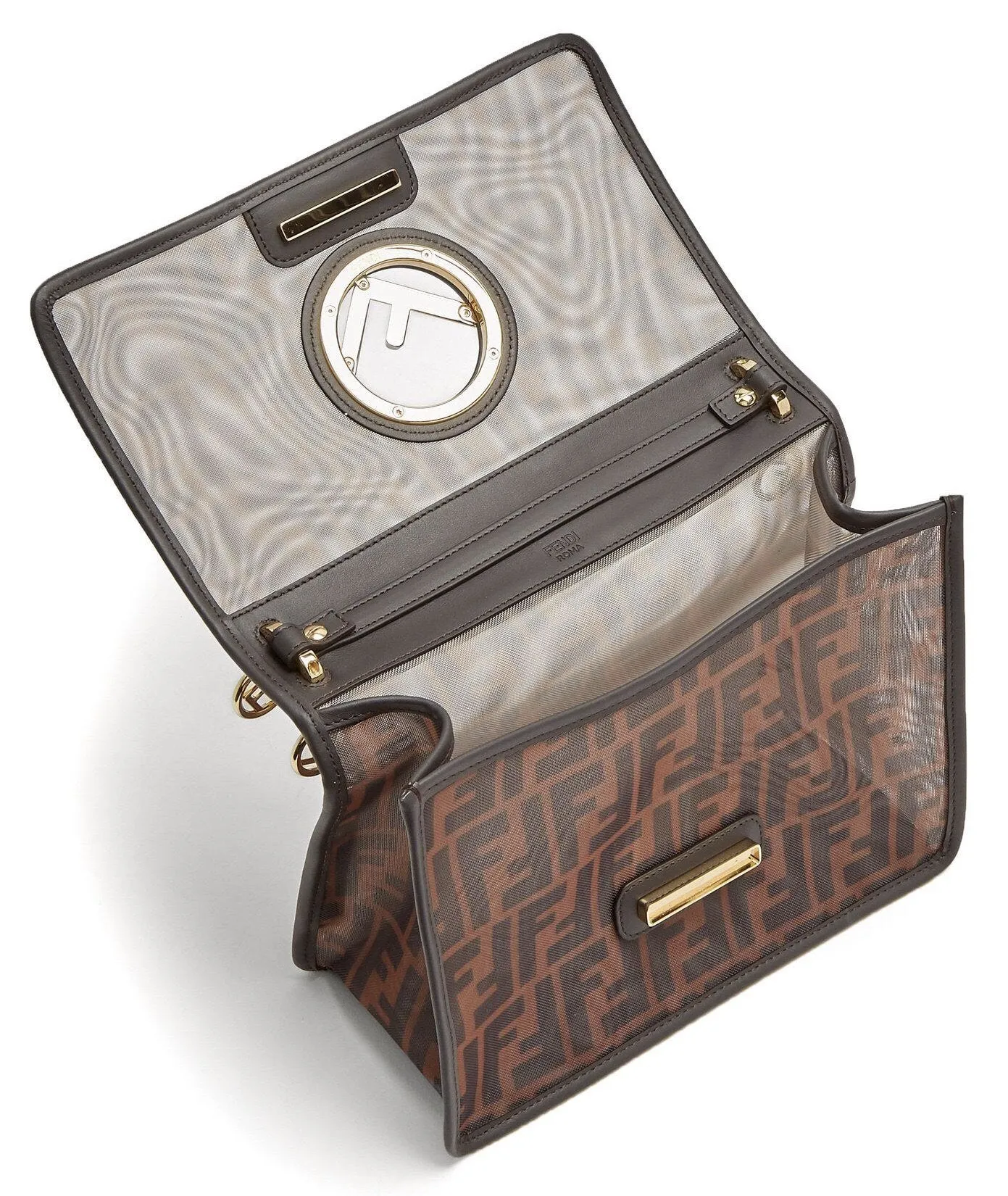 Fendi Kan I Mesh F Logo Zucca Bag