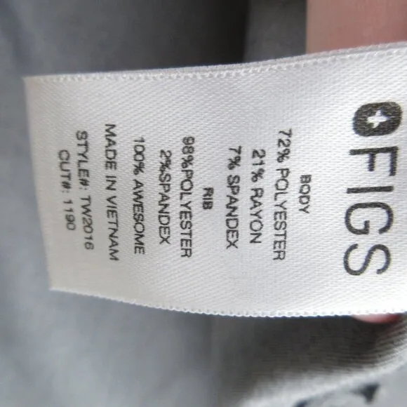 Figs Gray Scrub Jacket Tangier Medical Coat Size XS Crisp Poly Rayon Blend