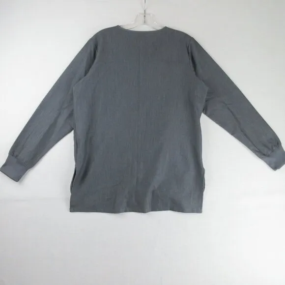 Figs Gray Scrub Jacket Tangier Medical Coat Size XS Crisp Poly Rayon Blend