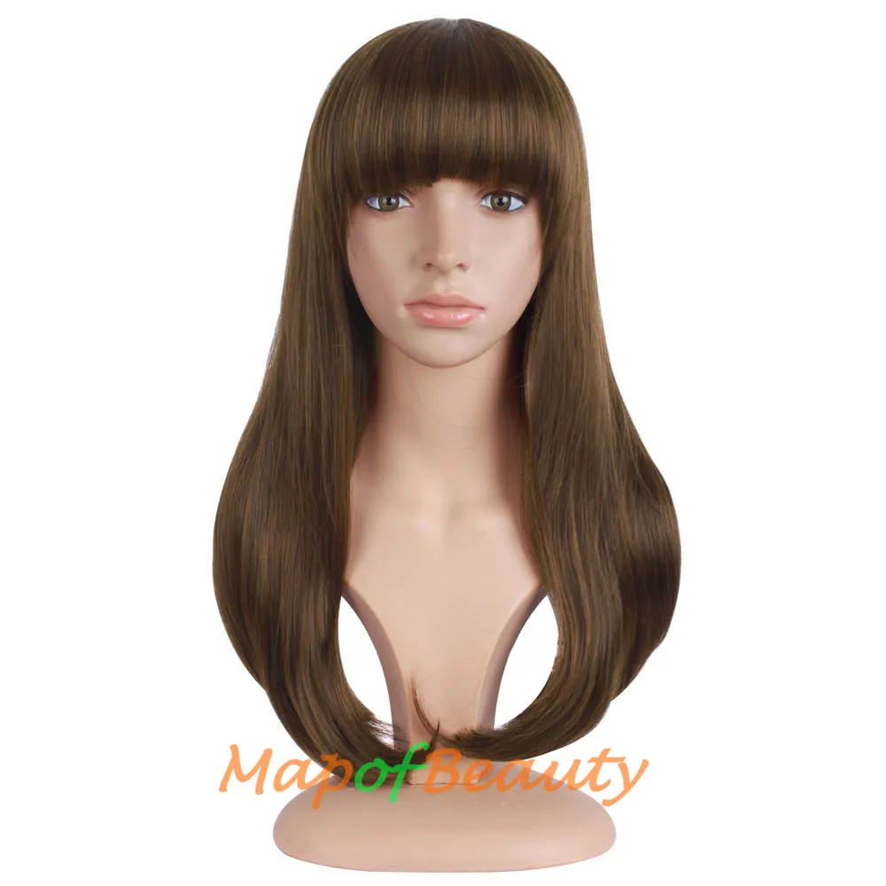 Flat Bangs Long Bent Tail Wigs Synthetic Wigs Ordinary Wigs For Women