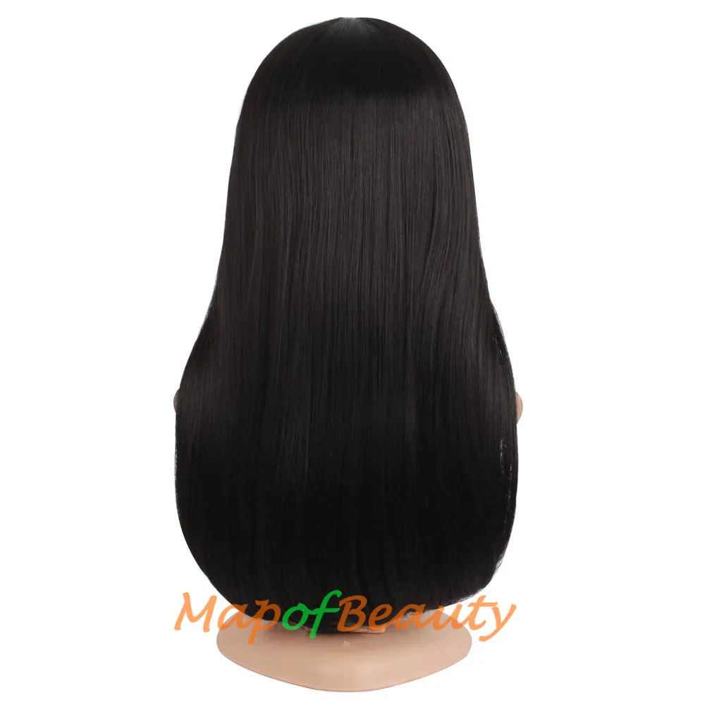 Flat Bangs Long Bent Tail Wigs Synthetic Wigs Ordinary Wigs For Women