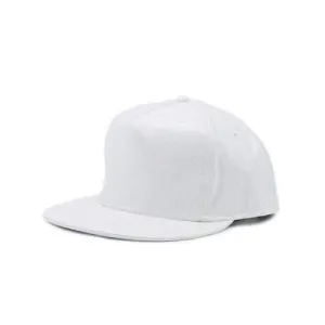 Flat Brim Reflective Striped Baseball Cap - White