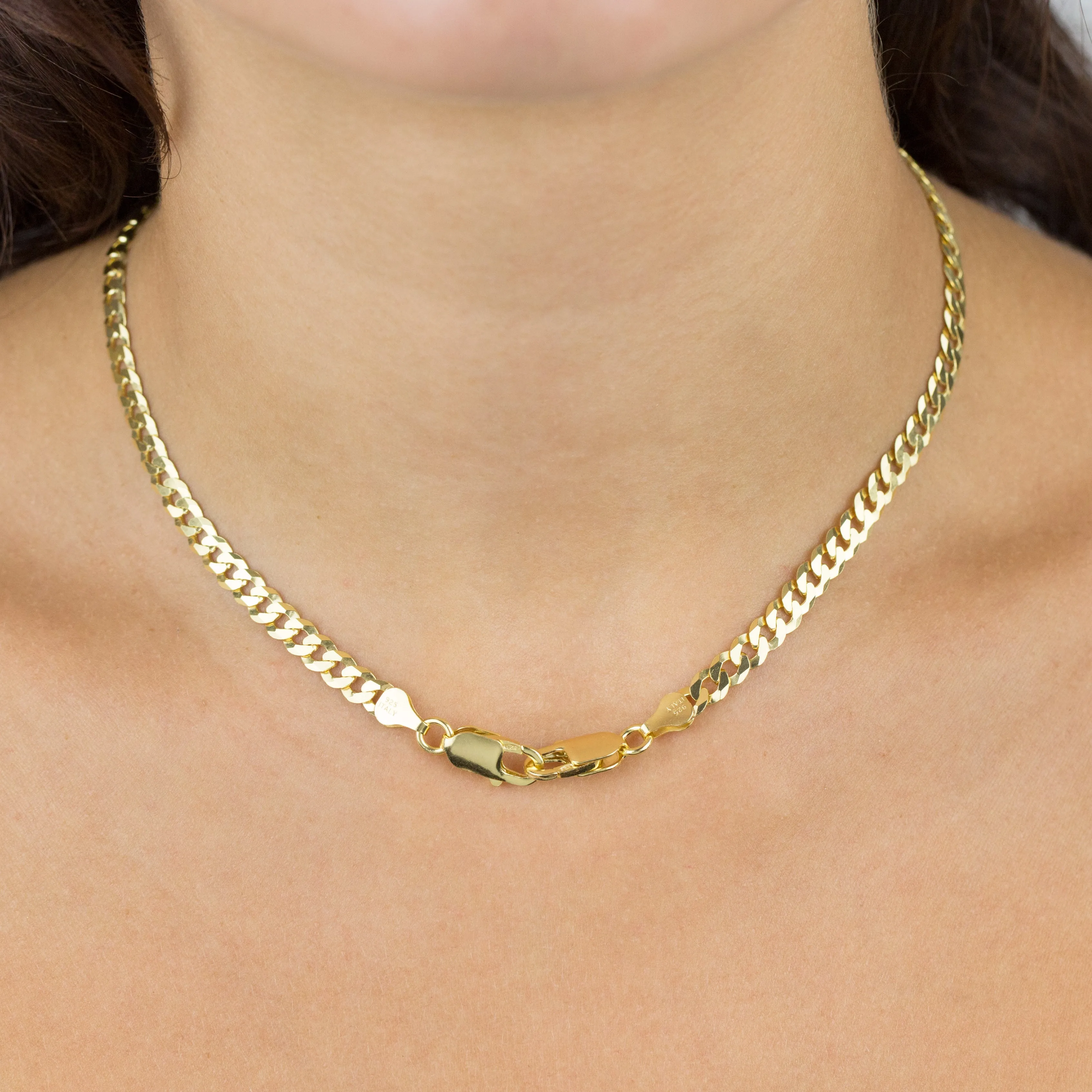 Flat Cuban Curve Chain Necklace