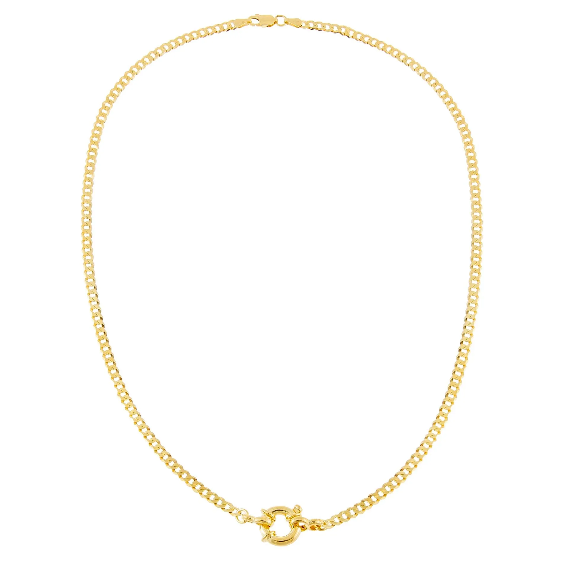 Flat Cuban Toggle Chain Necklace