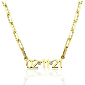 Flat Date Bezel Necklace