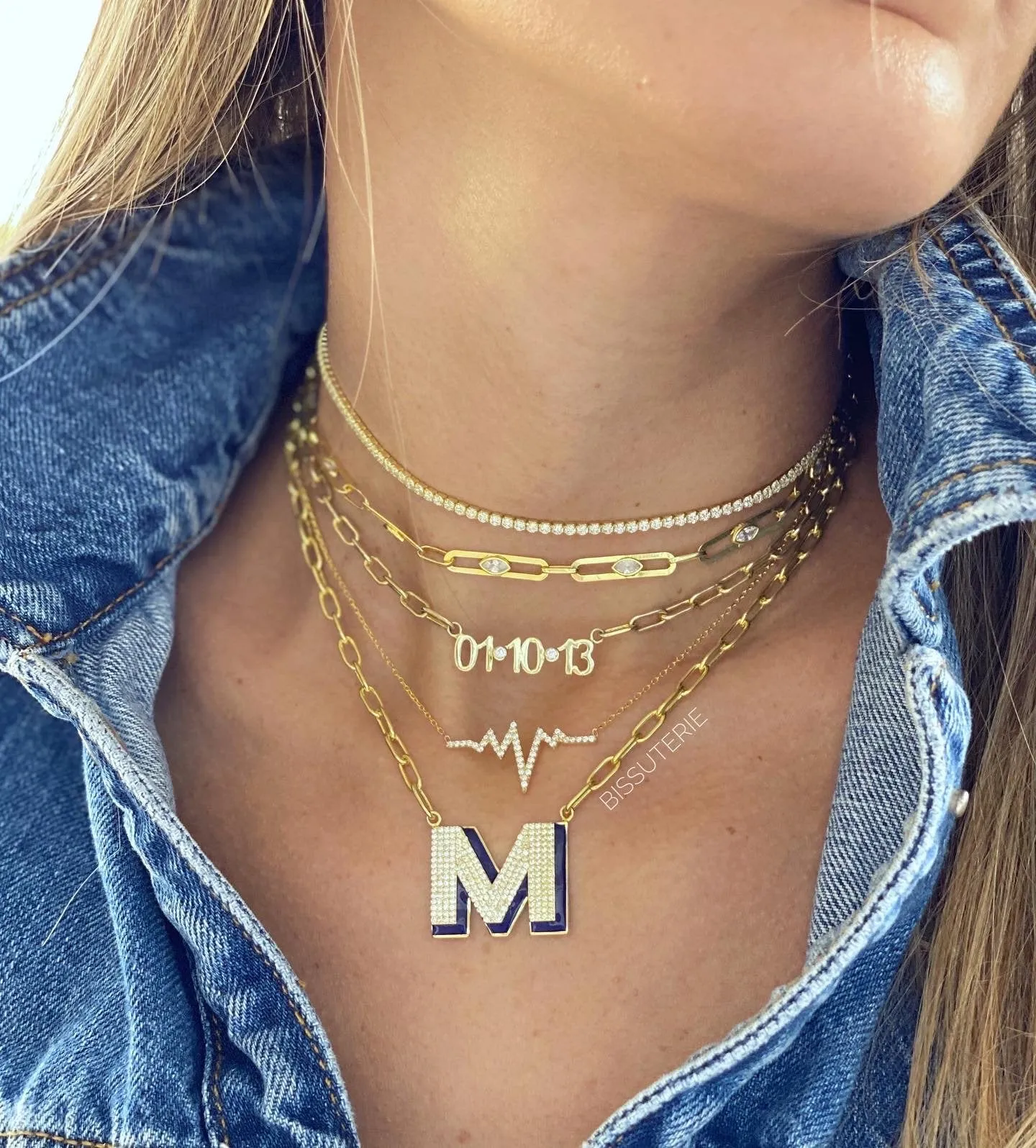 Flat Date Bezel Necklace
