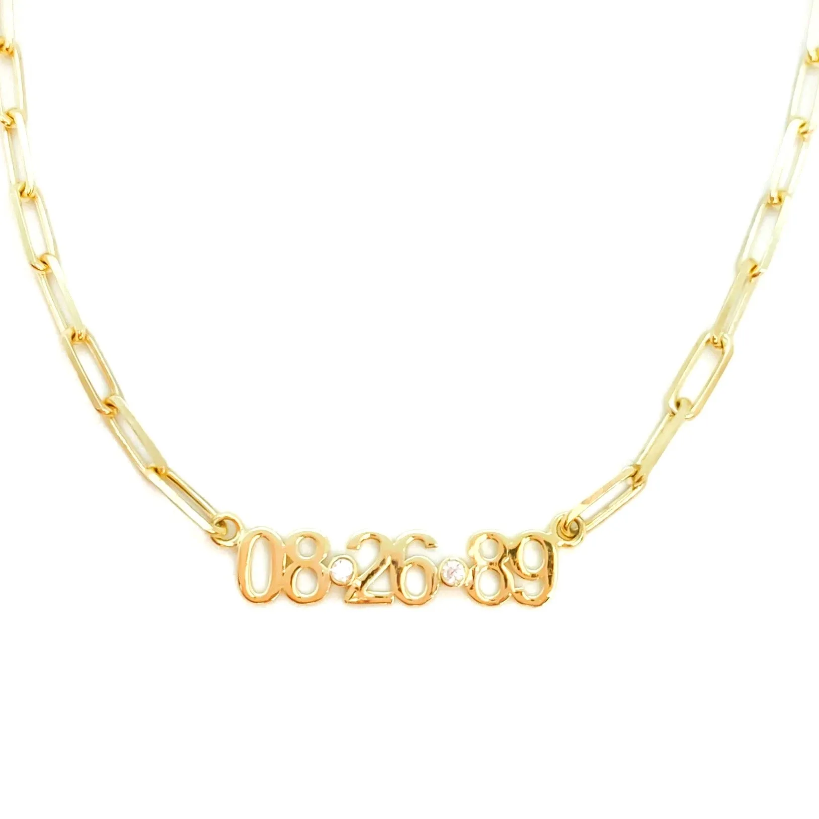 Flat Date Bezel Necklace