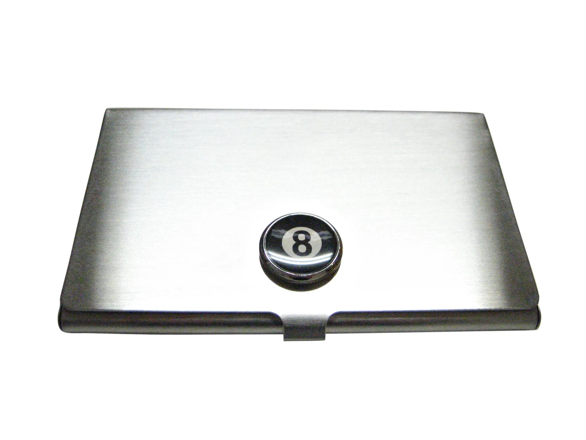 Flat Eight Ball Billiards Matte Business Card Holder