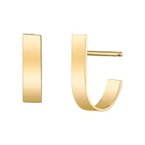Flat J Stud Earrings