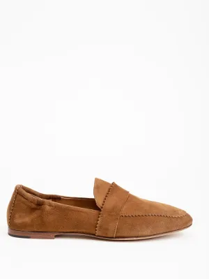 flat loafer - caramel suede