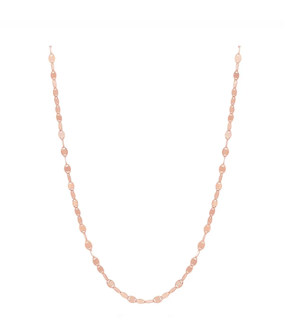 Flat Mirror Oval Chain Necklace