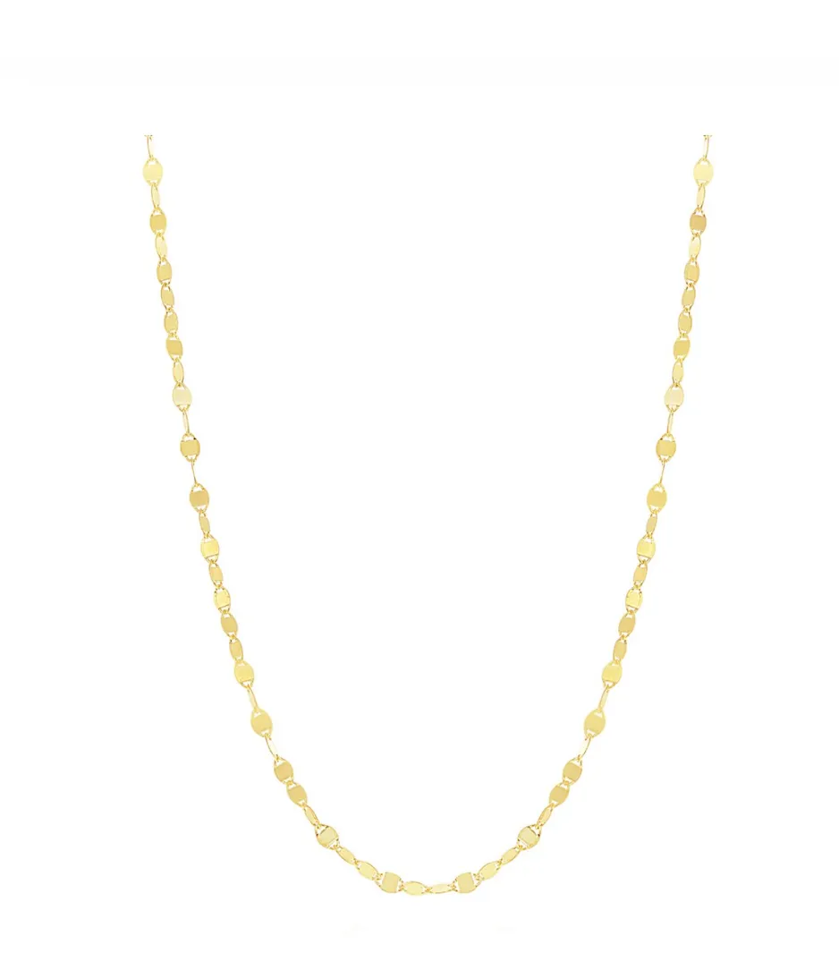 Flat Mirror Oval Chain Necklace