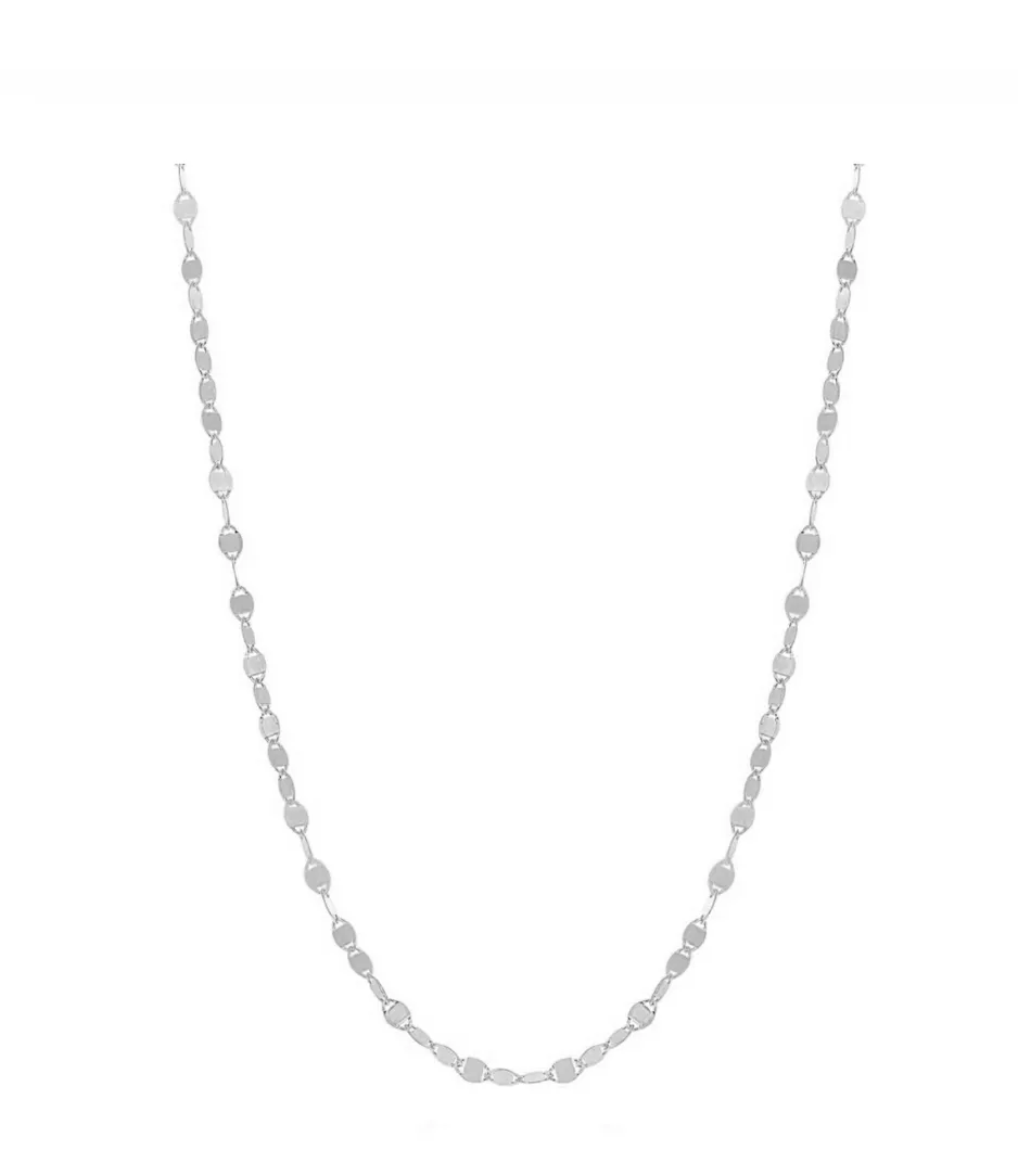 Flat Mirror Oval Chain Necklace