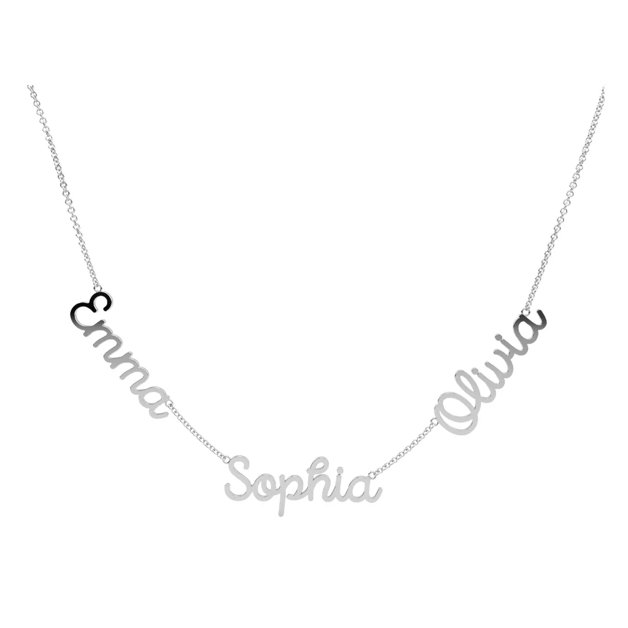 Flat Script Names Necklace