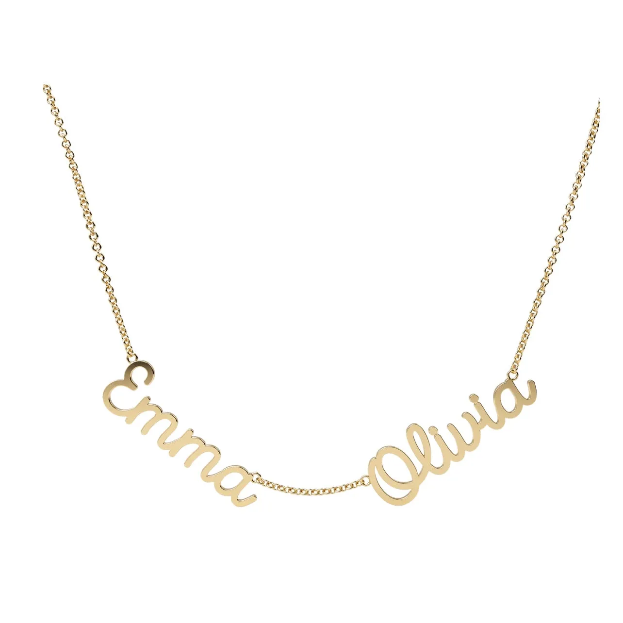 Flat Script Names Necklace