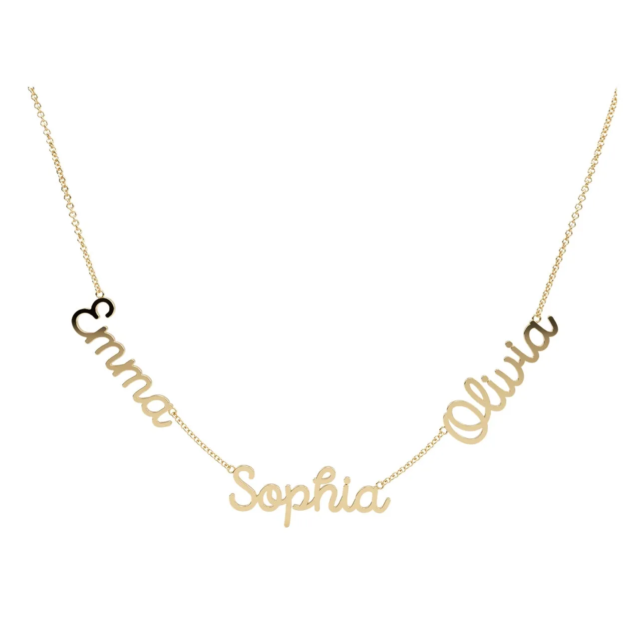 Flat Script Names Necklace