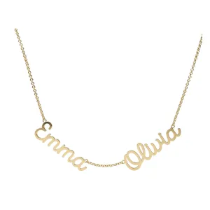 Flat Script Names Necklace