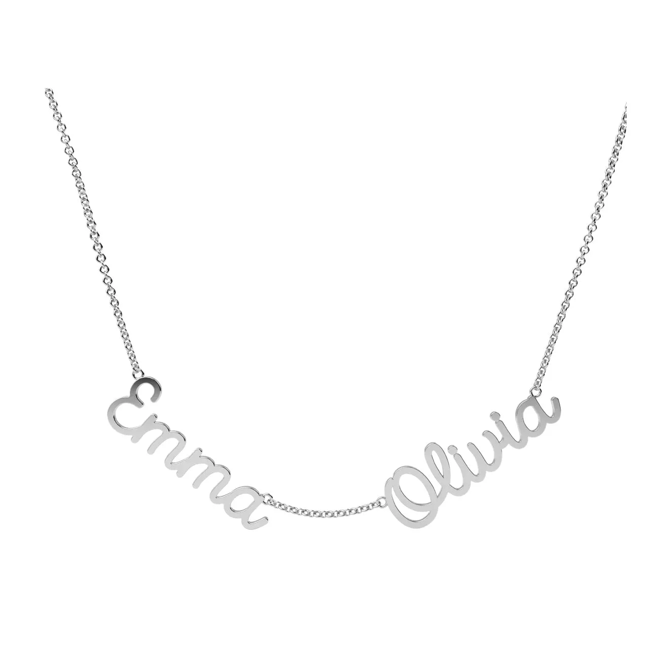 Flat Script Names Necklace