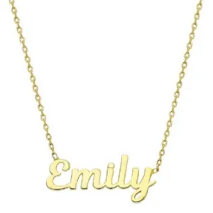 Flat Script Single Name Necklace