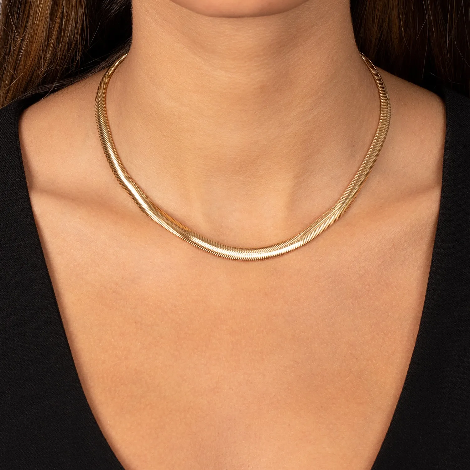 Flat Snake Chain Necklace