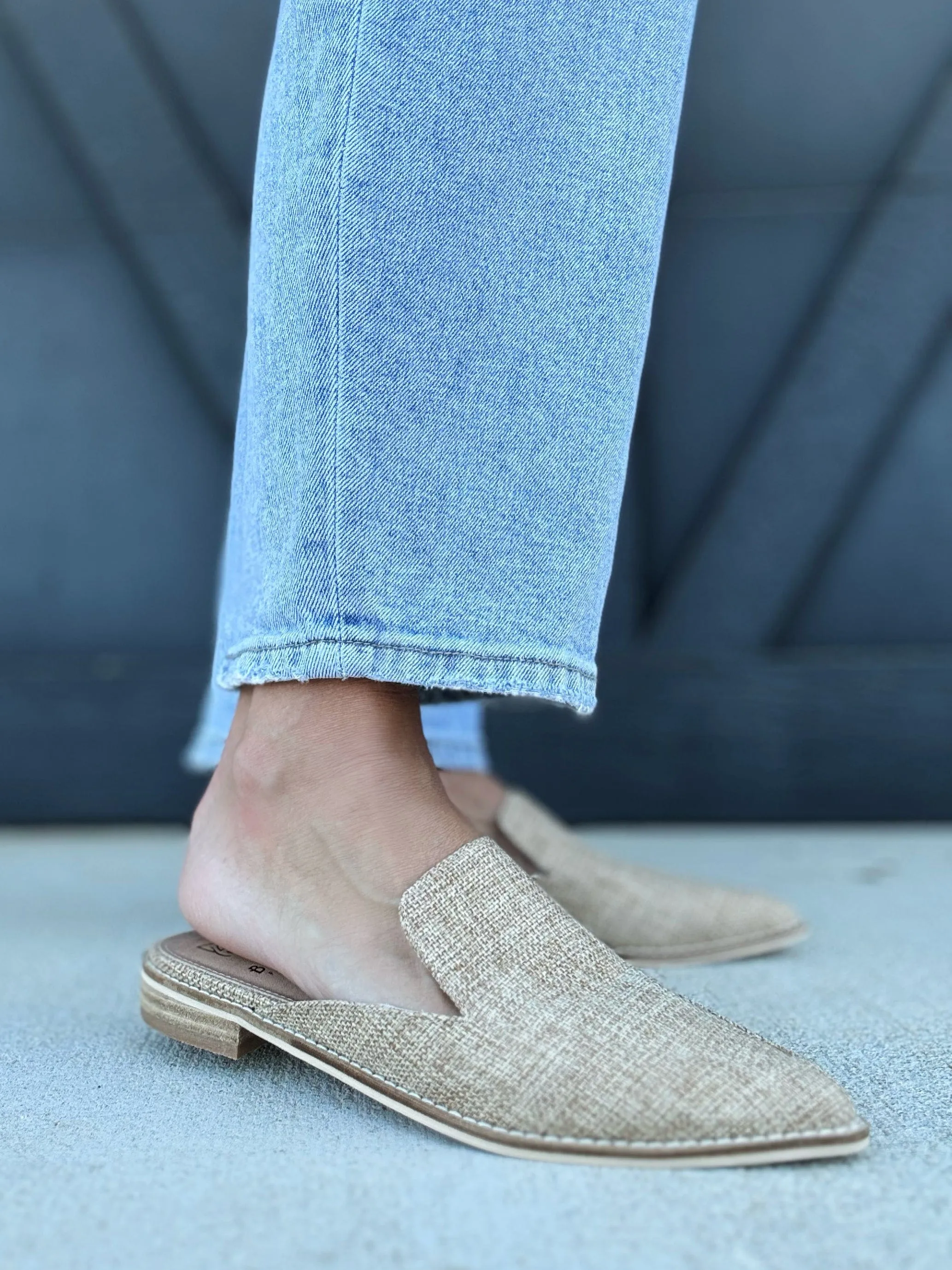 Flat Woven Slip On in Taupe