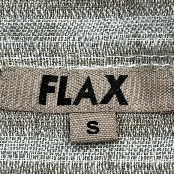FLAX Cardigan Womens S Tan Oversized Open Relaxed 100% Linen Lightweight Jacket