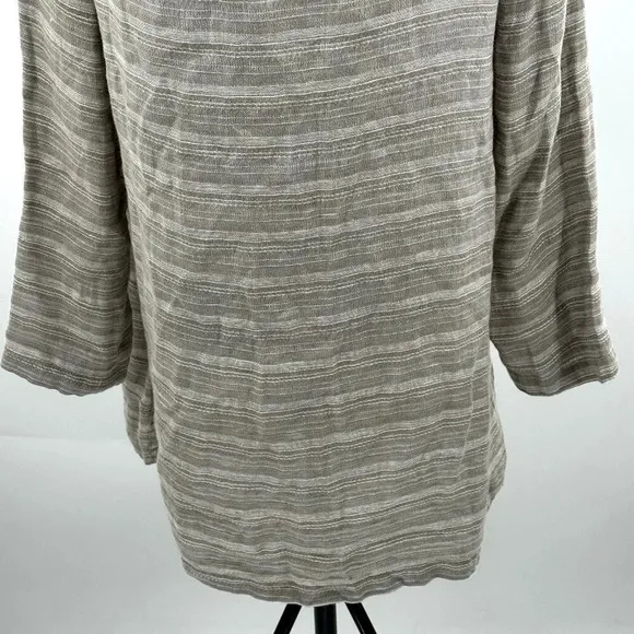 FLAX Cardigan Womens S Tan Oversized Open Relaxed 100% Linen Lightweight Jacket