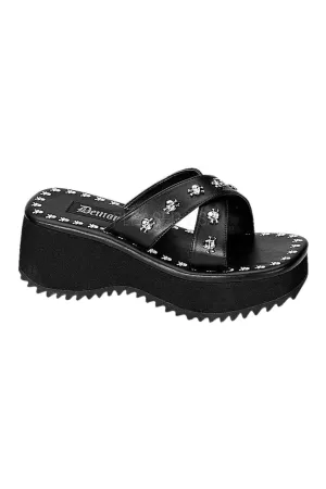 FLIP-05 Sandal | Black Faux Leather