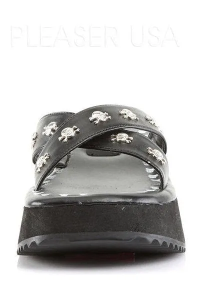 FLIP-05 Sandal | Black Faux Leather