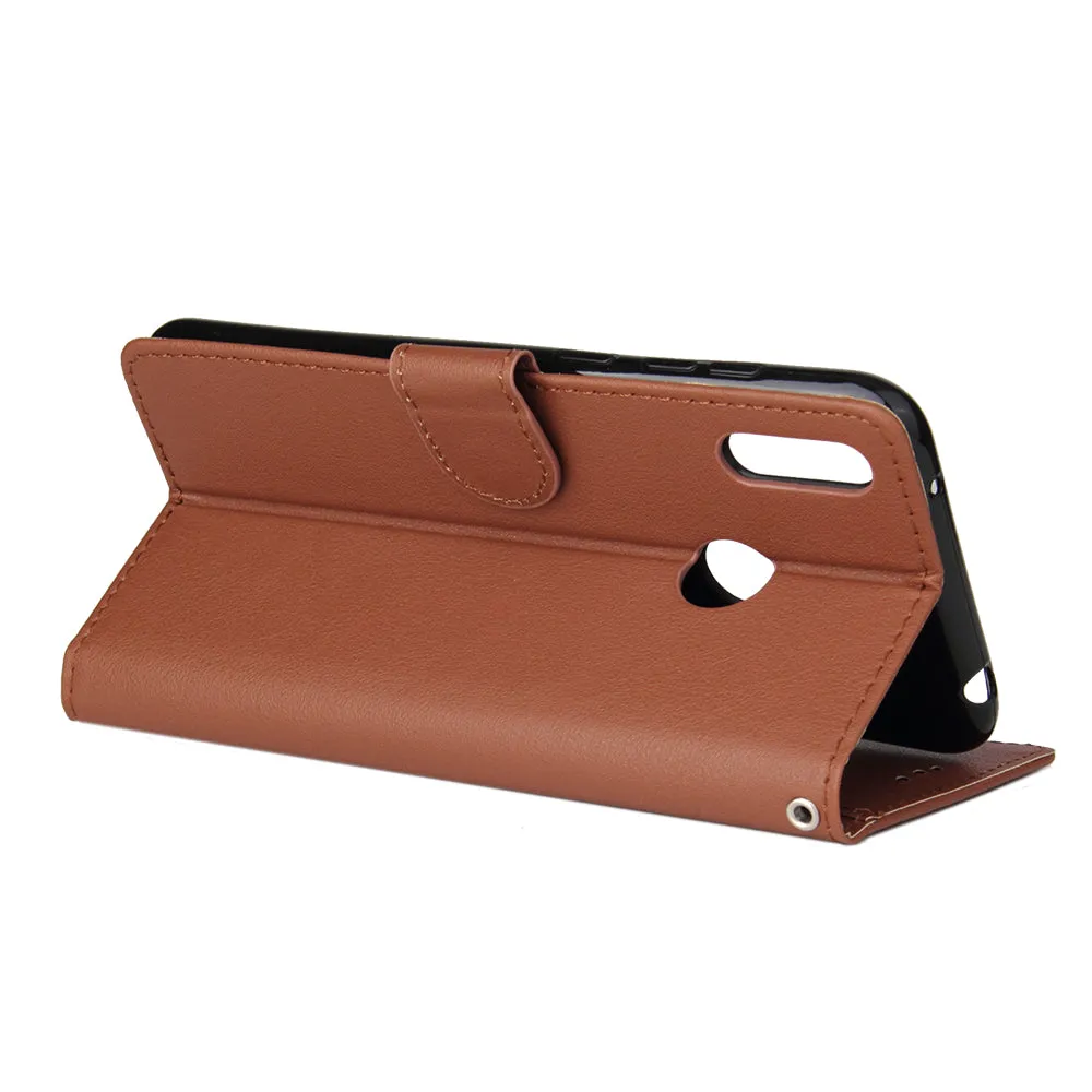 For HUAWEI Enjoy 9/ Y7 2019 /Y7 PRO 2019/Y7 PRIME 2019 Flip-type Leather Protective Phone Case with 3 Card Position Buckle Design Phone Cover  Gold