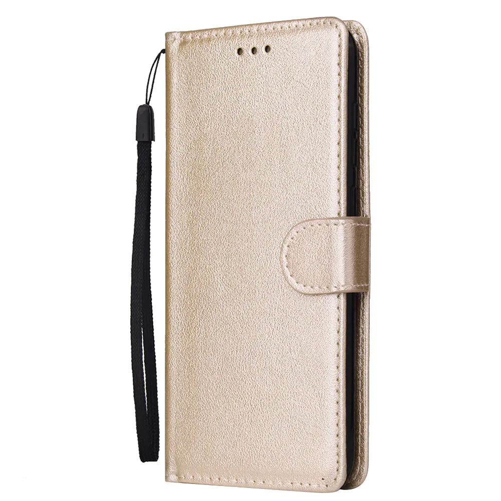 For HUAWEI Enjoy 9/ Y7 2019 /Y7 PRO 2019/Y7 PRIME 2019 Flip-type Leather Protective Phone Case with 3 Card Position Buckle Design Phone Cover  Gold