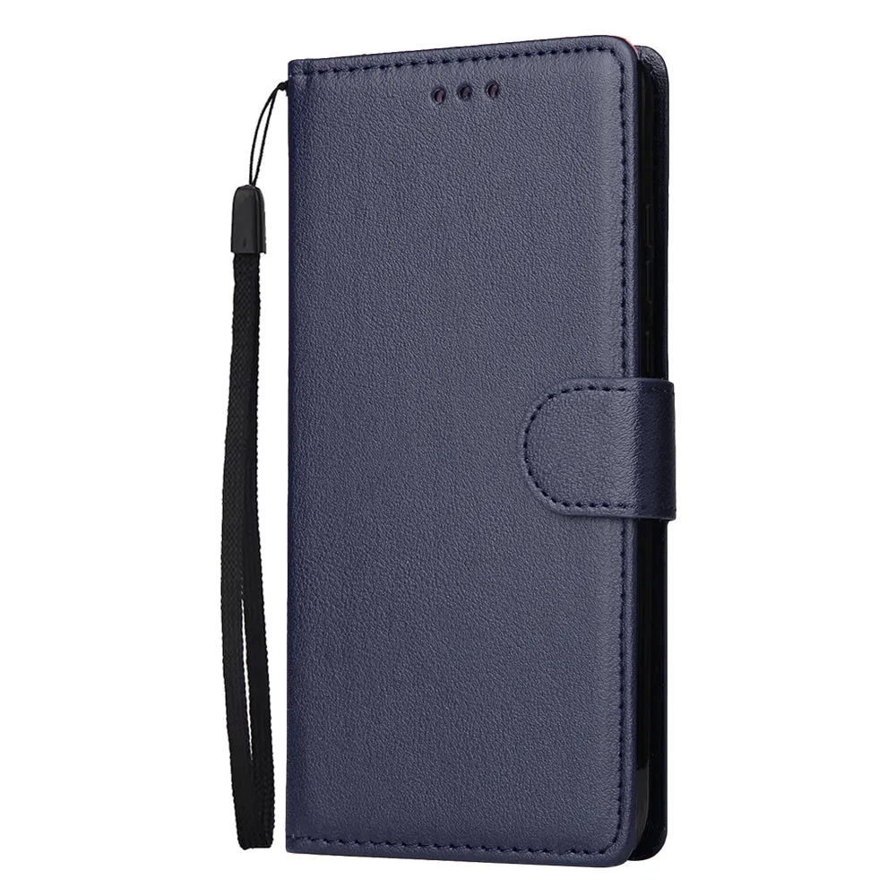 For HUAWEI P30 lite/nova 4E Flip-type Leather Protective Phone Case with 3 Card Position Buckle Design Phone Cover  blue