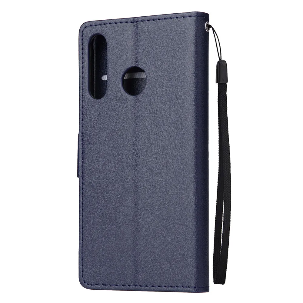 For HUAWEI P30 lite/nova 4E Flip-type Leather Protective Phone Case with 3 Card Position Buckle Design Phone Cover  blue