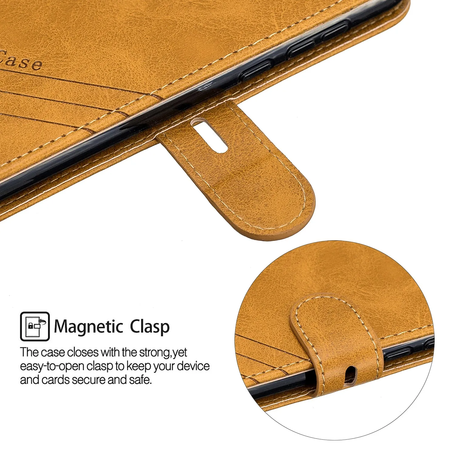 For HUAWEI Y5 2019 Denim Pattern Solid Color Flip Wallet PU Leather Protective Phone Case with Buckle & Bracket yellow