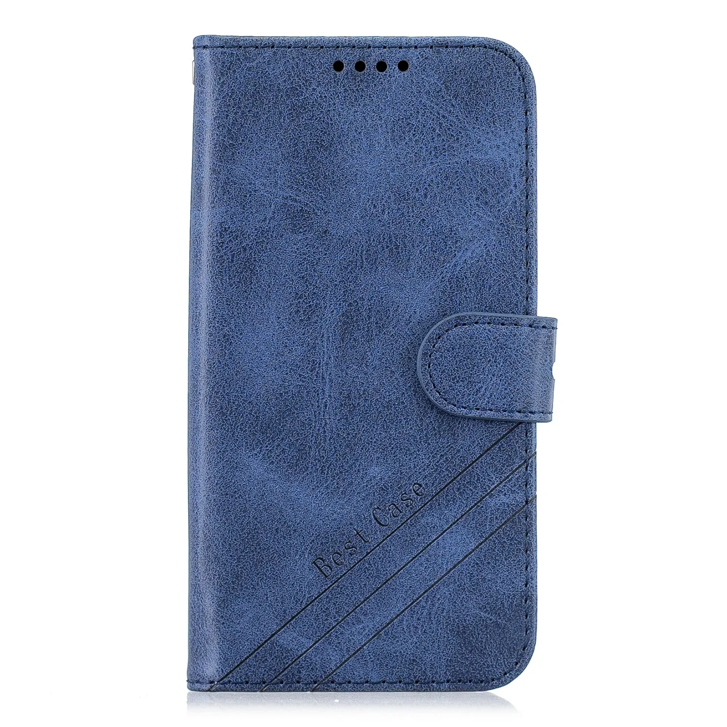 For HUAWEI Y6 2019 Denim Pattern Solid Color Flip Wallet PU Leather Protective Phone Case with Buckle & Bracket black