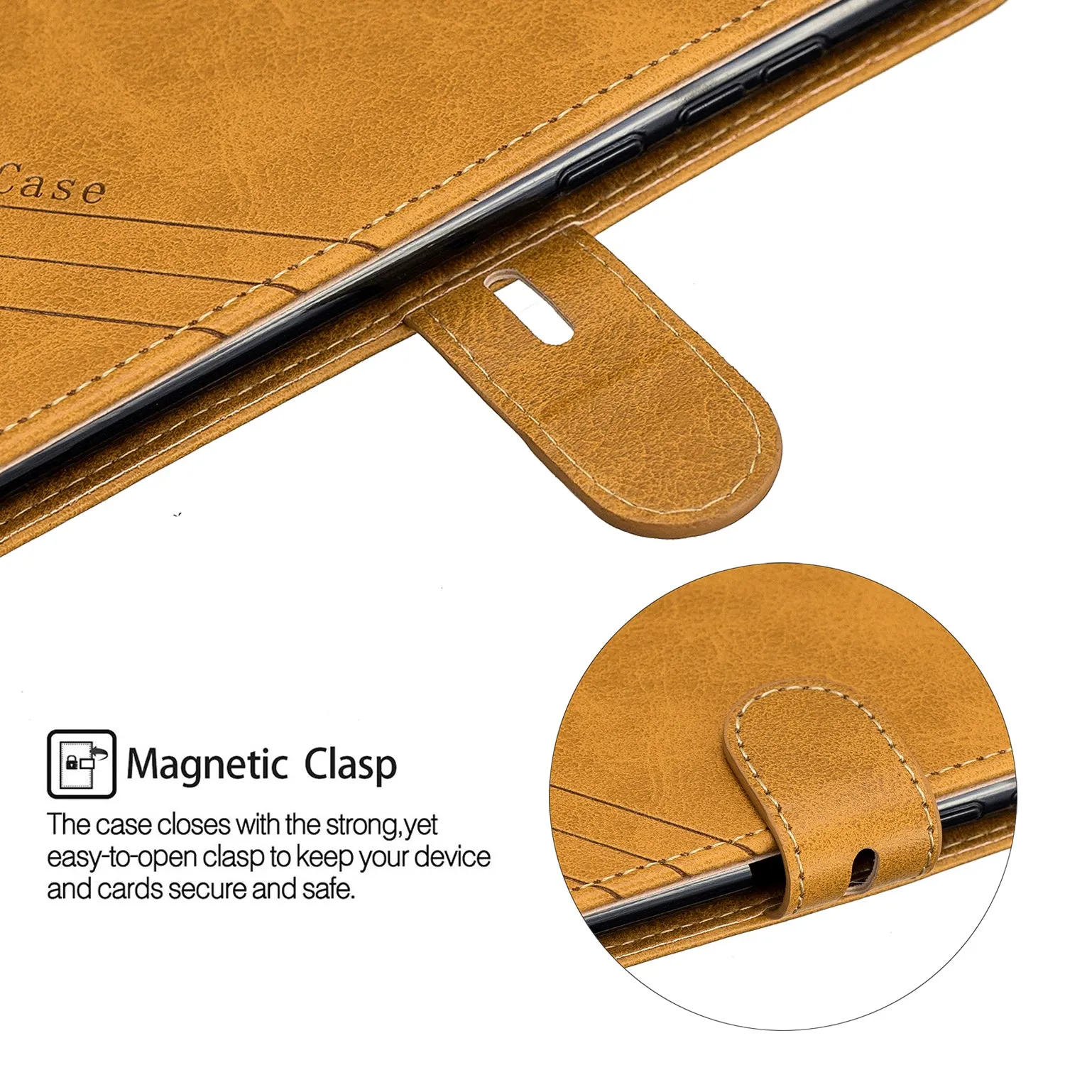 For HUAWEI Y6 2019 Denim Pattern Solid Color Flip Wallet PU Leather Protective Phone Case with Buckle & Bracket yellow