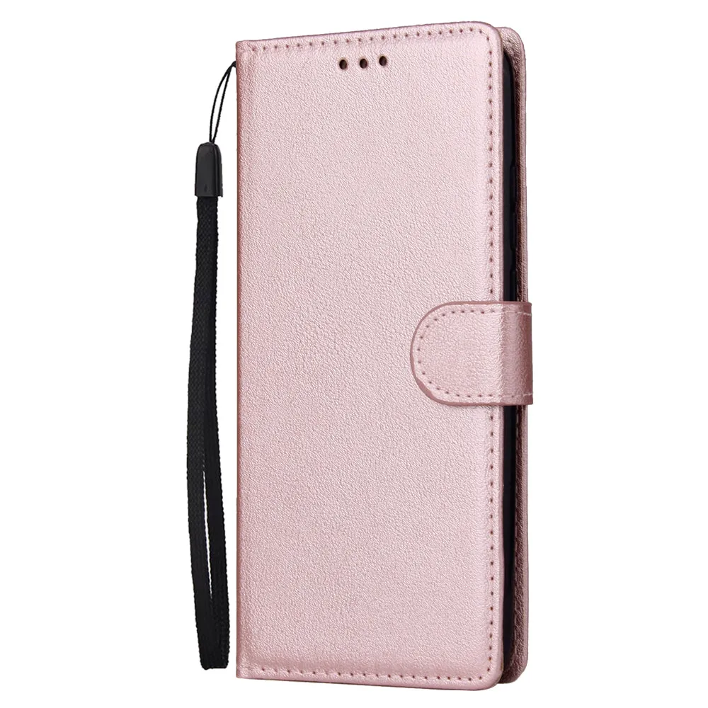 For HUAWEI Y9 2019 Flip-type Leather Protective Phone Case with 3 Card Position Buckle Design Phone Cover  brown