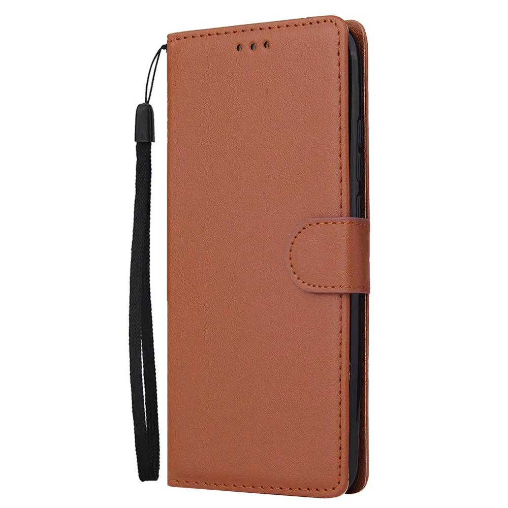 For HUAWEI Y9 2019 Flip-type Leather Protective Phone Case with 3 Card Position Buckle Design Phone Cover  Gold