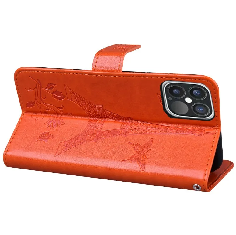 For iPhone12 iPhone12Pro 6.1 Inches Leather Case Flip Cover Card Slots Stand Bag black