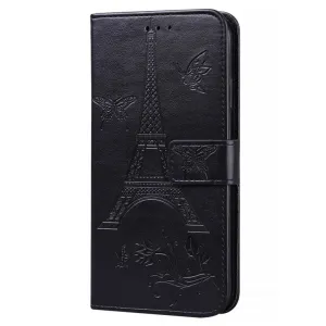 For iPhone12 iPhone12Pro 6.1 Inches Leather Case Flip Cover Card Slots Stand Bag black