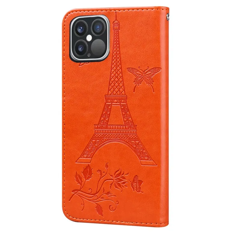 For iPhone12 iPhone12Pro 6.1 Inches Leather Case Flip Cover Card Slots Stand Bag black