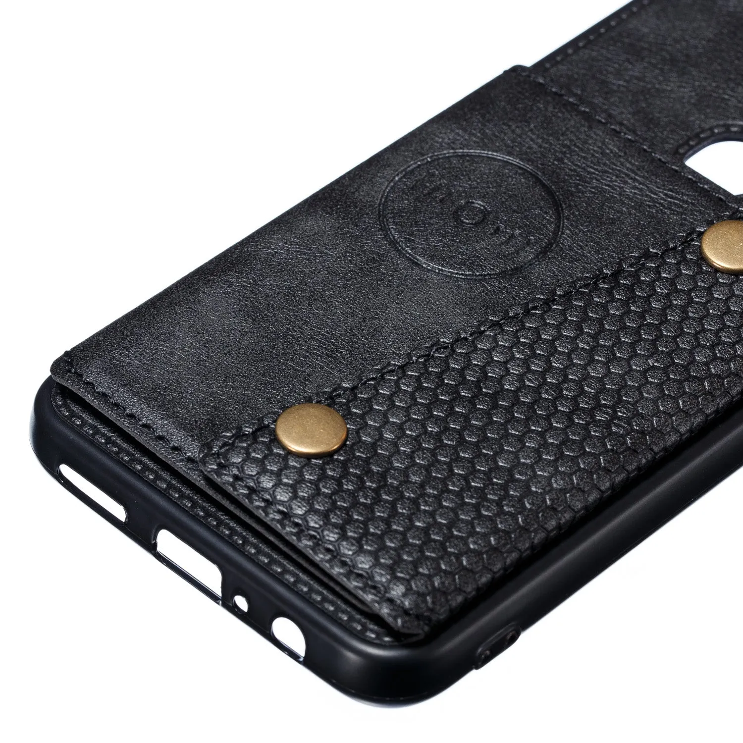 For OPPO F11 pro PU Leather Flip Stand Shockproof Cell Phone Cover Double Buckle Anti-dust Case With Card Slots Pocket black
