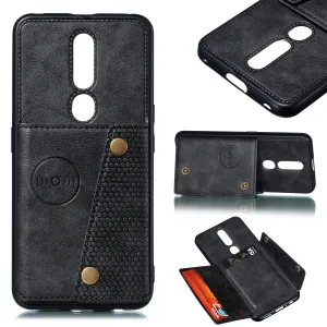 For OPPO F11 pro PU Leather Flip Stand Shockproof Cell Phone Cover Double Buckle Anti-dust Case With Card Slots Pocket black