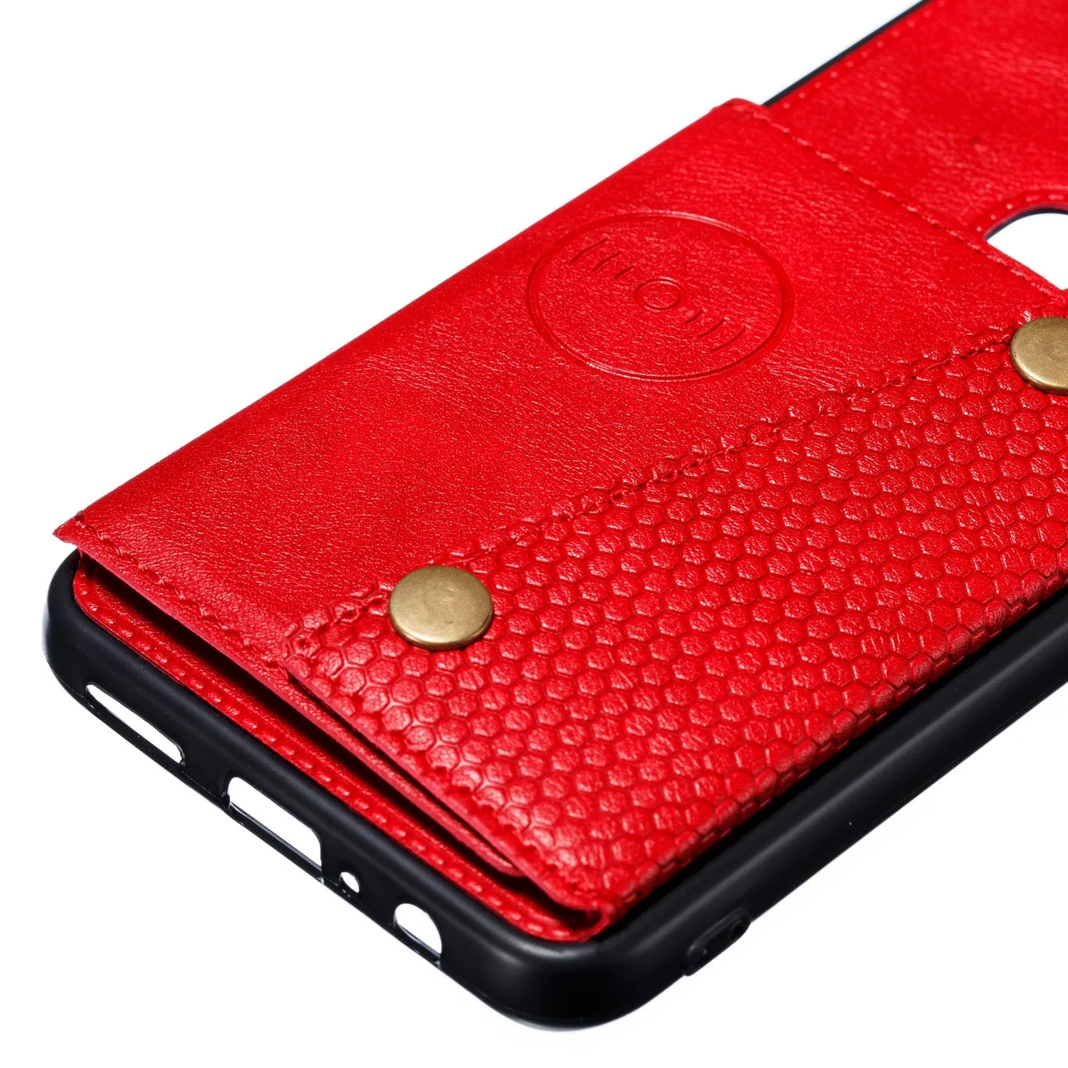 For OPPO F11 pro PU Leather Flip Stand Shockproof Cell Phone Cover Double Buckle Anti-dust Case With Card Slots Pocket red