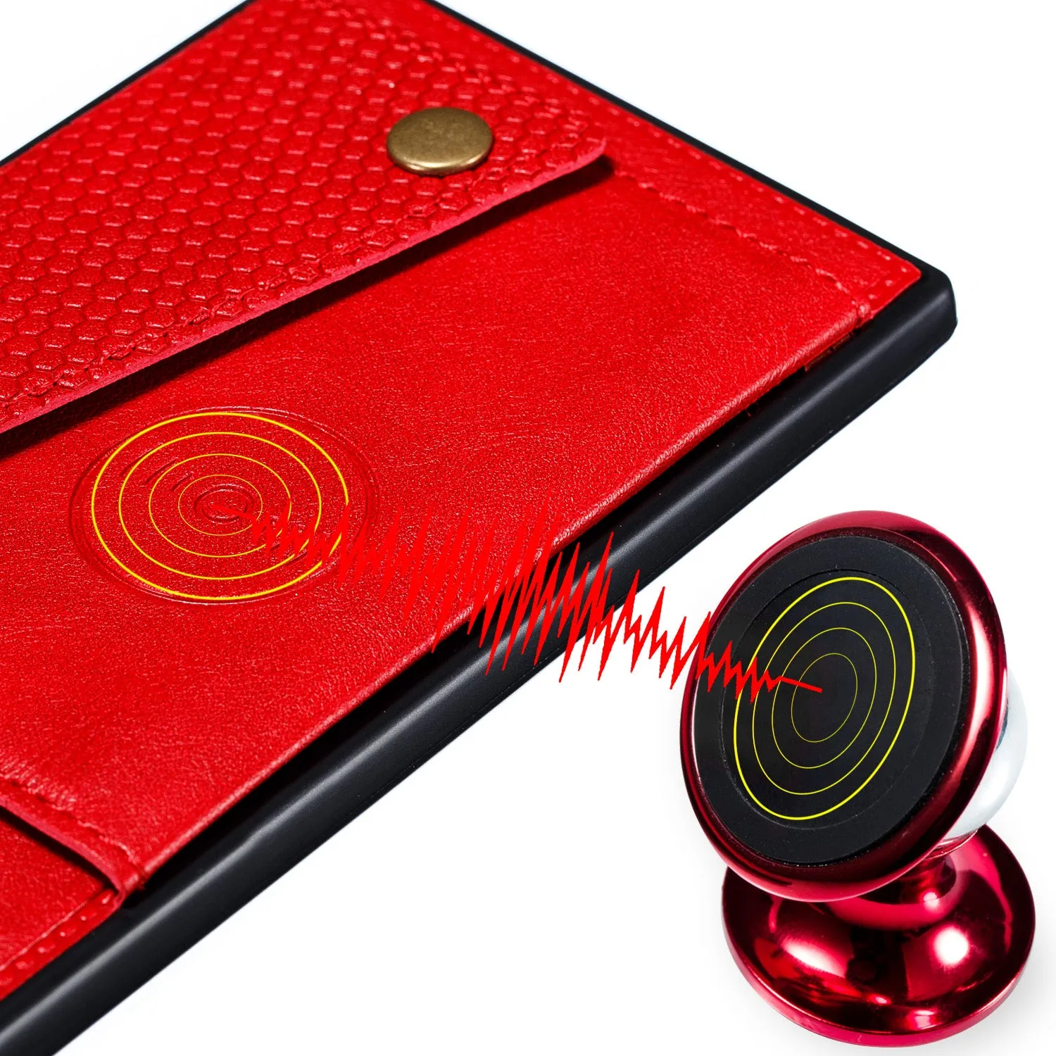 For OPPO F11 pro PU Leather Flip Stand Shockproof Cell Phone Cover Double Buckle Anti-dust Case With Card Slots Pocket red