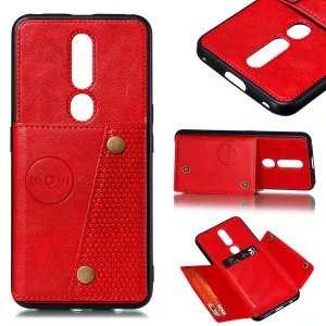 For OPPO F11 pro PU Leather Flip Stand Shockproof Cell Phone Cover Double Buckle Anti-dust Case With Card Slots Pocket red