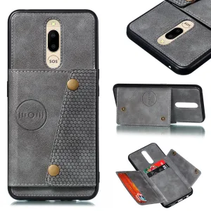 For OPPO F11 PU Leather Flip Stand Shockproof Cell Phone Cover Double Buckle Anti-dust Case With Card Slots Pocket gray